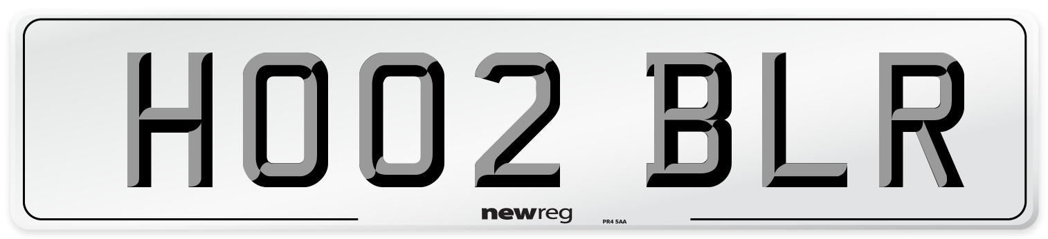 HO02 BLR Number Plate from New Reg